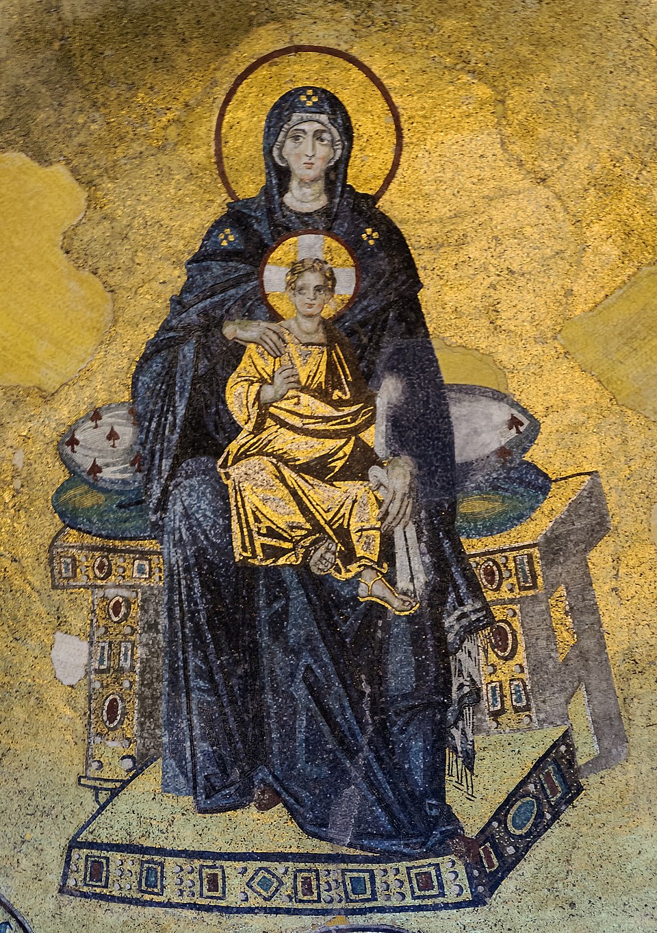 Szűz Mária, mint Sedes Sapientiae, a Hagia Sophia templomban, (Istambul)